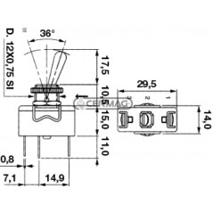 Interruptor basculante unipolar con 2 conexiones rápidas OFF-ON 250V 15A 35921