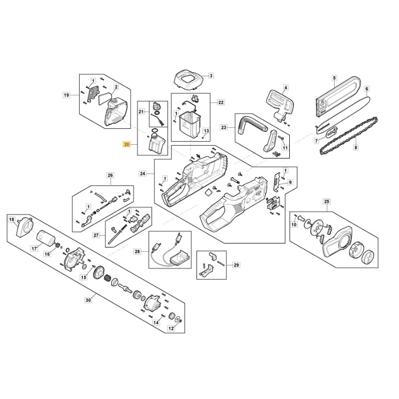 Öltank Kettensäge Modelle ACS40Li MCS40Li ORIGINAL STIGA 118810945/0