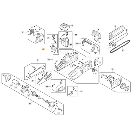 Depósito de aceite motosierra modelos ACS40Li MCS40Li ORIGINAL STIGA 118810945/0 | Newgardenstore.eu