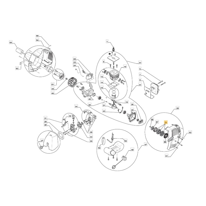 Bürstenmäher-Anlasserriemenscheibe Modelle B32 CB27 ORIGINAL STIGA 123604005/0