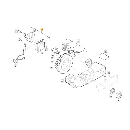 Elektronische Kettensägenspule Modelle AC38 AC42 ORIGINAL STIGA 118804370/0 | Newgardenstore.eu