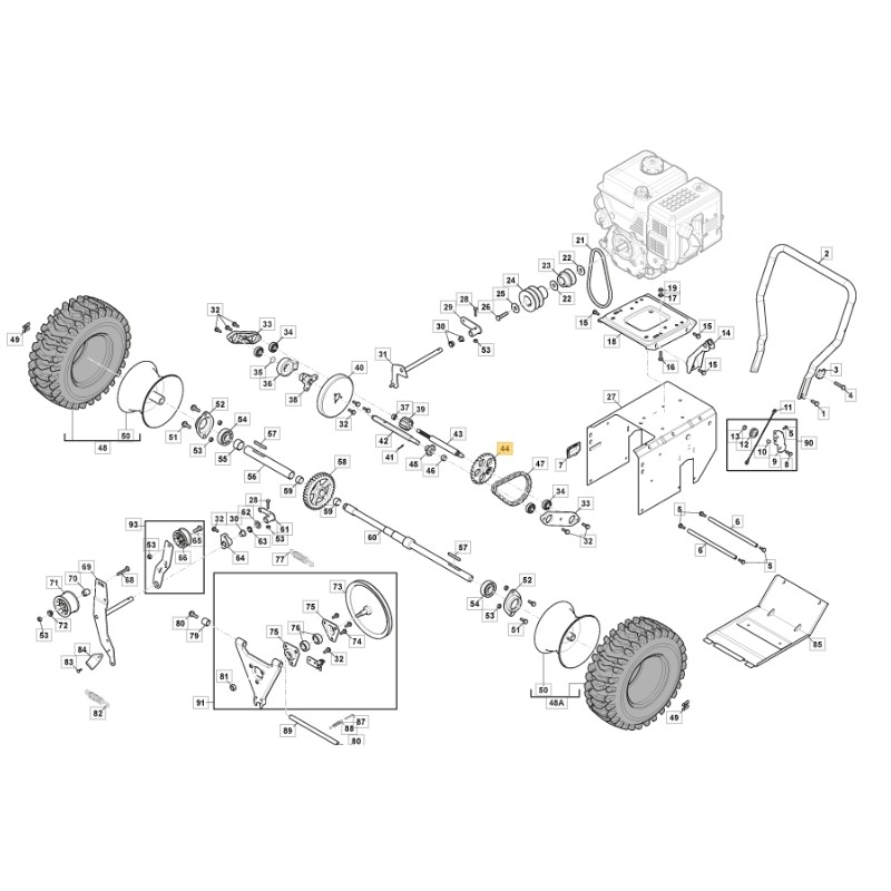 Schneepflug Kettenrad Modelle ST4262P ORIGINAL STIGA 118820118/0