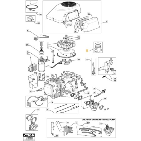 Ansaugkrümmer für Rasentraktor Modelle 1125M ORIGINAL STIGA 118550320/1 | Newgardenstore.eu