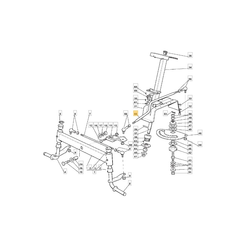 Lenkstange für Rasentraktor Modelle 1436H ORIGINAL STIGA 125033025/0