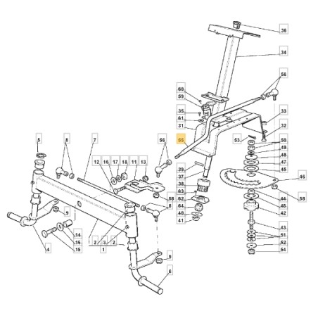 Lenkstange für Rasentraktor Modelle 1436H ORIGINAL STIGA 125033025/0 | Newgardenstore.eu