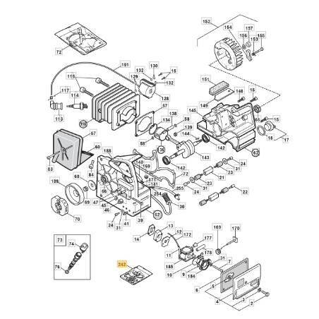 Kit de membrane pour tronçonneuse ORIGINAL STIGA modèle 350 CP510 8724090 | Newgardenstore.eu