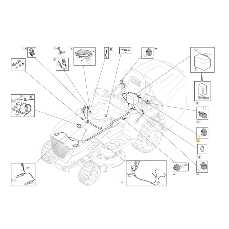 Microinterruptor asiento tractor modelos 1330M ORIGINAL STIGA 119410633/0