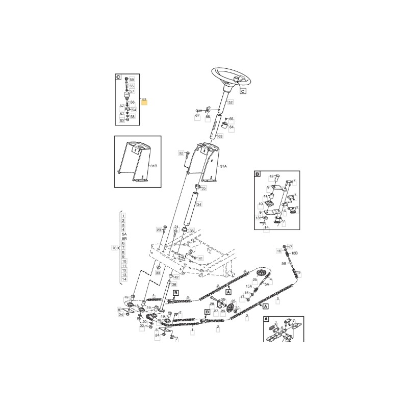 ORIGINAL STIGA 1134-3769-01 kit bouton de volant pour tracteur de pelouse