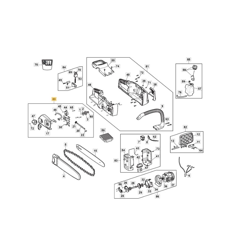 Carcasa de embrague para motosierras modelos C1648Li ORIGINAL STIGA 118804992/0