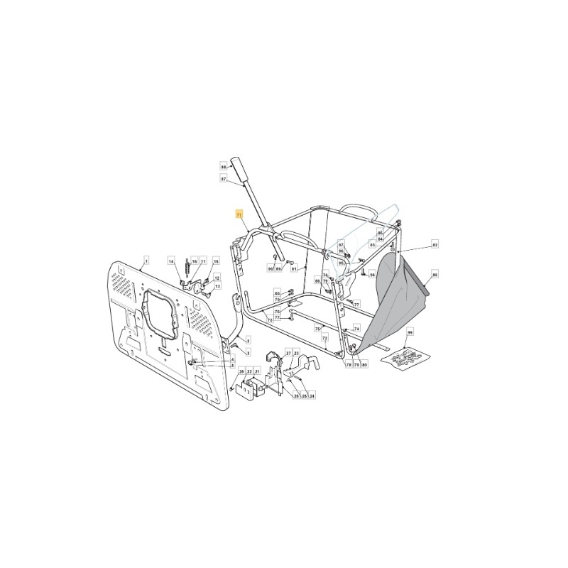 Cadre de sac pour tracteur de pelouse modèles 1440H ORIGINAL STIGA 382800079/1