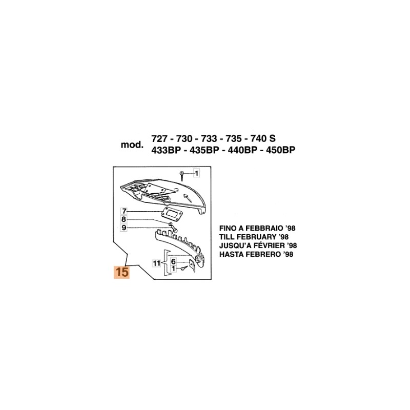 Brushcutter disc guard models 433BP 722S ORIGINAL EMAK 61030197