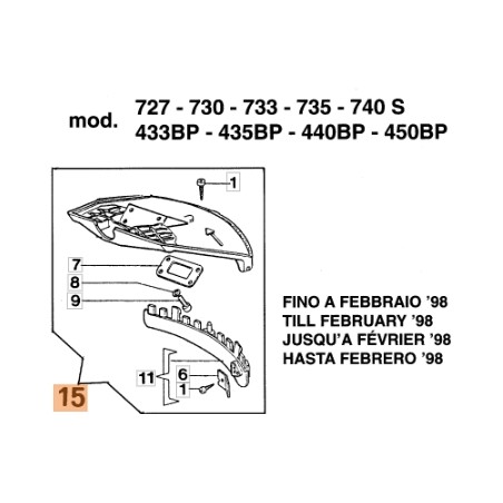 Brushcutter disc guard models 433BP 722S ORIGINAL EMAK 61030197 | Newgardenstore.eu