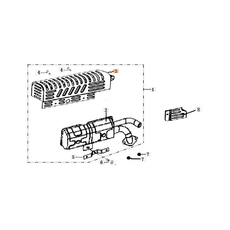 Muffler guard muffler models MH150RKS ORIGINAL EMAK L66150346