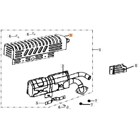 Protezione marmitta motozappa modelli MH150RKS ORIGINALE EMAK L66150346 | Newgardenstore.eu