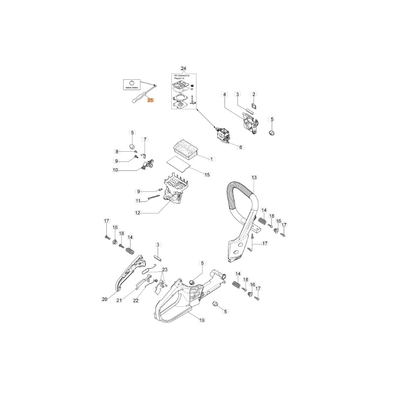 Destornillador para motosierra GS35 GSH40 ORIGINAL EMAK modelos 3055130