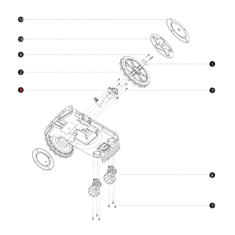 ORIGINAL BLUEBIRD Rasenmähroboter Radmotor NAVIMOW I108E AB12.02.00.0116