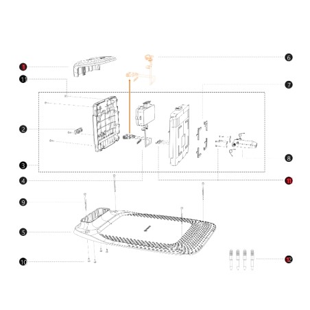 Coperchio stazione di ricarica ORIGINALE BLUEBIRD robot i108E AB12.02.00.0122 | Newgardenstore.eu