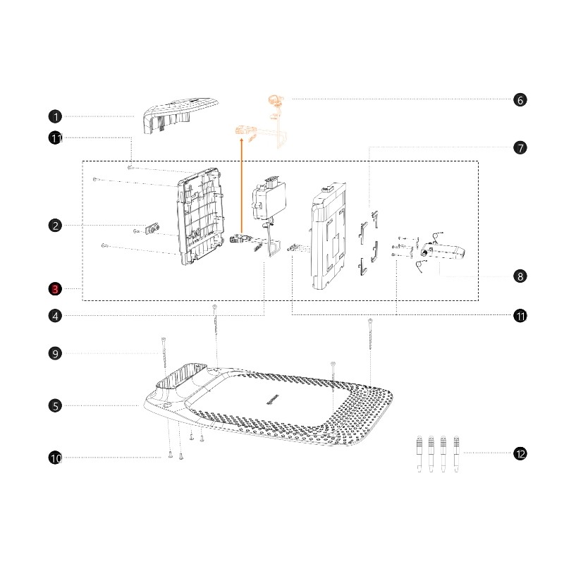 Corpo stazione ricarica i108E ORIGINALE BLUEBIRD robot rasaerba AB12.02.00.0132