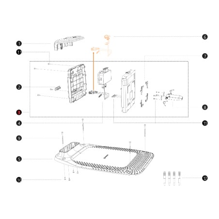 Corpo stazione ricarica I108E ORIGINALE BLUEBIRD robot rasaerba AB12.02.00.0132 | Newgardenstore.eu