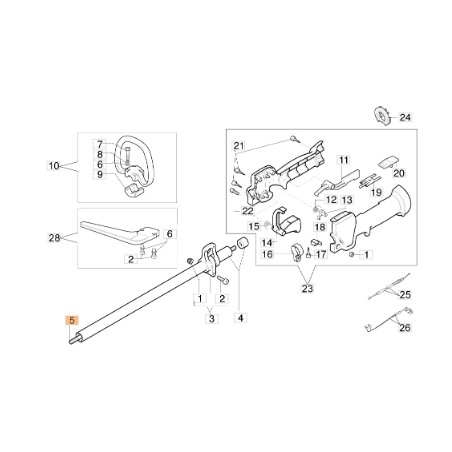 Eje de transmisión para desbrozadora modelos 740S 740T ORIGINAL EMAK 4098116R | Newgardenstore.eu