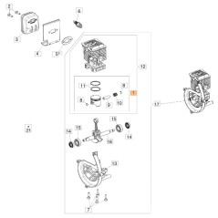 Kit de pistón soplador ORIGINAL EMAK modelo BV250 56600004R