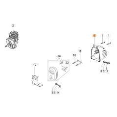 Brushcutter muffler cover models SPARTA250S ORIGINAL EMAK 61030042R | Newgardenstore.eu