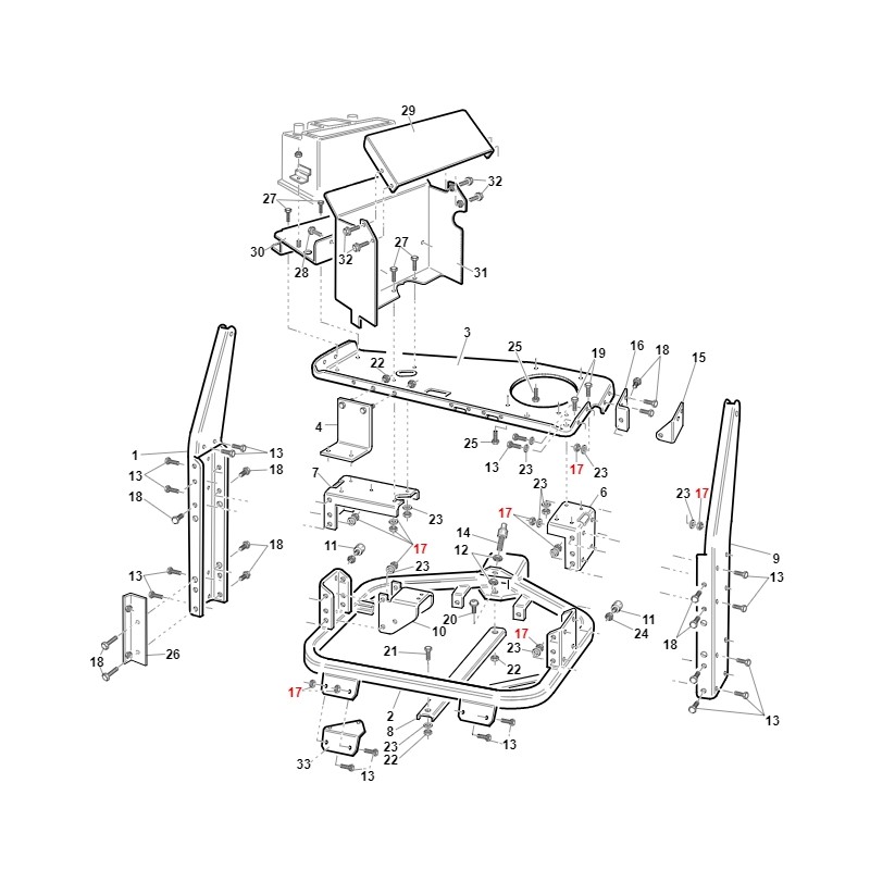 Selbstsichernde Mutter UNI7473 Traktor ORIGINAL GIANNI FERRARI 00111250014