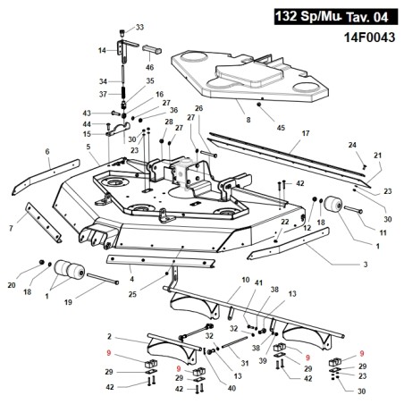 Bloque de fijación eje plano ORIGINAL GIANNI FERRARI 01.40.40.0117 | Newgardenstore.eu