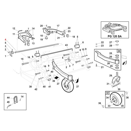 Árbol de levas tractor modelos GT PG ORIGINAL GIANNI FERRARI BFB 95220100003 | Newgardenstore.eu