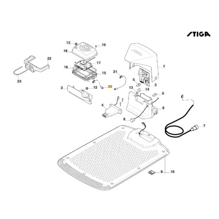 Câble d'alimentation carte robot modèles A1000 A1500 ORIGINAL STIGA 122063048/0 | Newgardenstore.eu