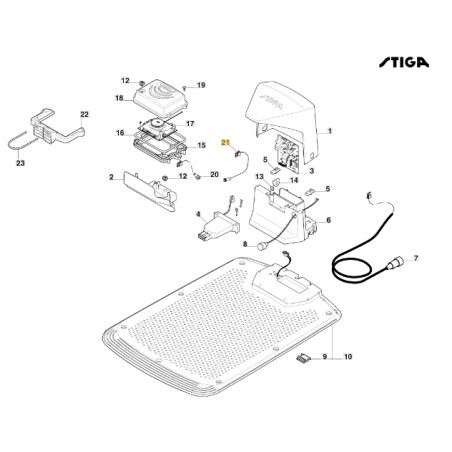 Câble carte gps robot tondeuse modèles A1000 A1500 ORIGINAL STIGA 122063047/0 | Newgardenstore.eu