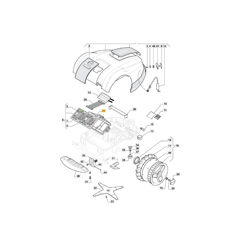 Compatible avec de cartes robotiques  ORIGINAL STIGA 112600334/0