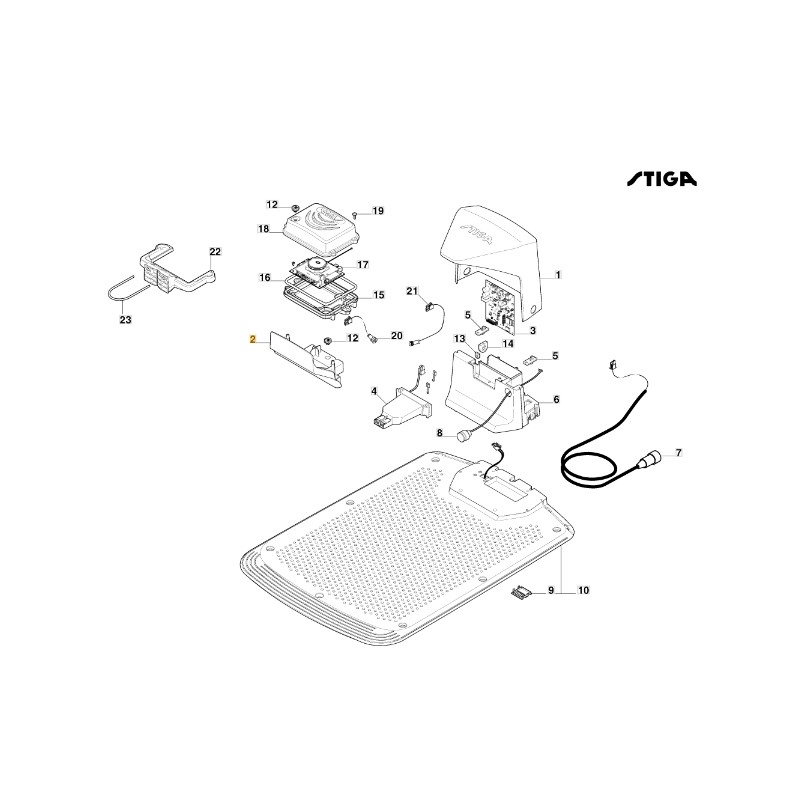 Cover support board robot models A1000 ORIGINAL STIGA 322110130/0