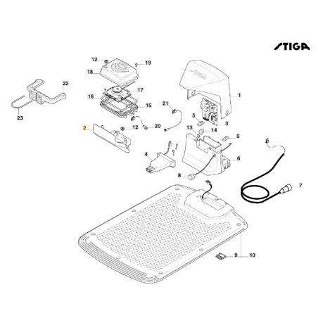 Couvercle de support de la carte robot modèles A1000 ORIGINAL STIGA 322110130/0 | Newgardenstore.eu