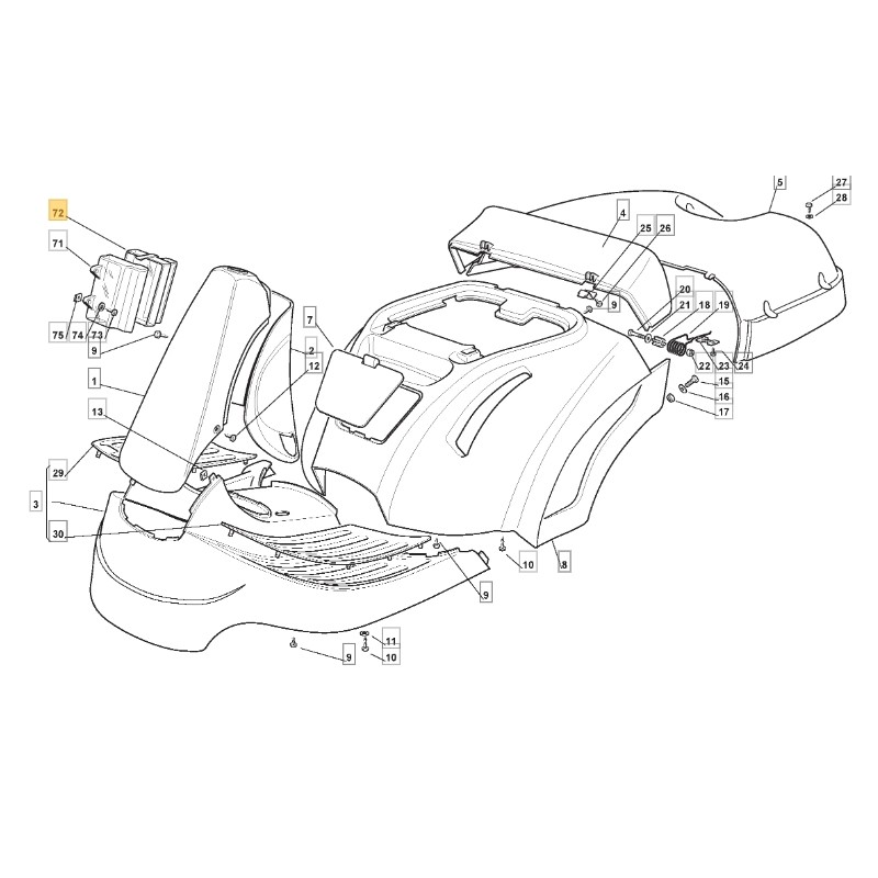 Protector board lawn tractor models 1228H 1436H ORIGINAL STIGA 125600021/1