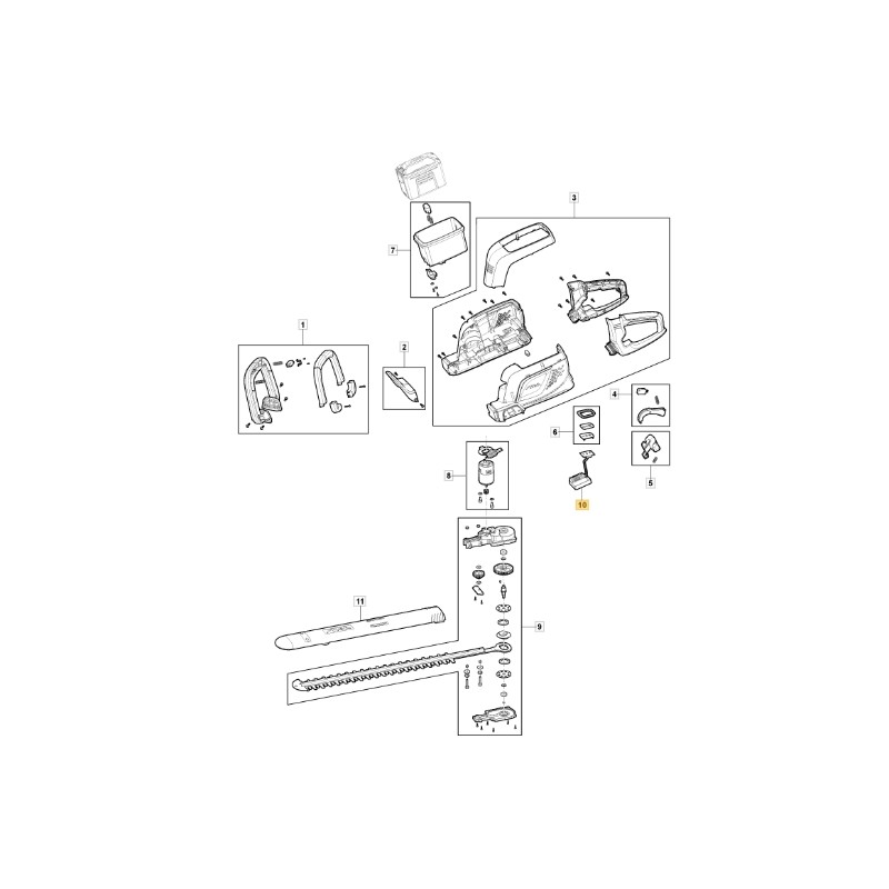 Carte électronique taille-haie modèles HT500e ORIGINAL STIGA 118810812/0