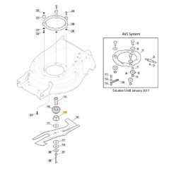 LINER18SV ORIGINAL STIGA modèles moyeu de tondeuse 122465656/0