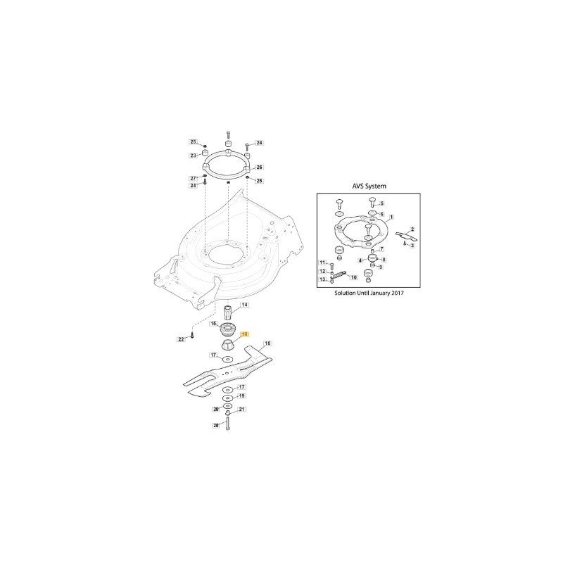 Mozzo Lama tagliaerba modelli LINER18SV ORIGINALE STIGA 122465656/0