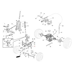 Essieu de direction de tracteur de pelouse GIANNI FERRARI ORIGINAL 87001000007 | Newgardenstore.eu