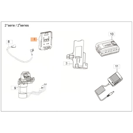 Batteriehalter für Rasenmähermodelle G48TKE ORIGINAL EMAK L66151974 | Newgardenstore.eu