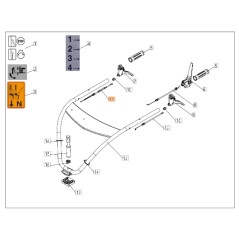 Cable clutch mower models DEB5158 ORIGINAL EMAK PB0308020048