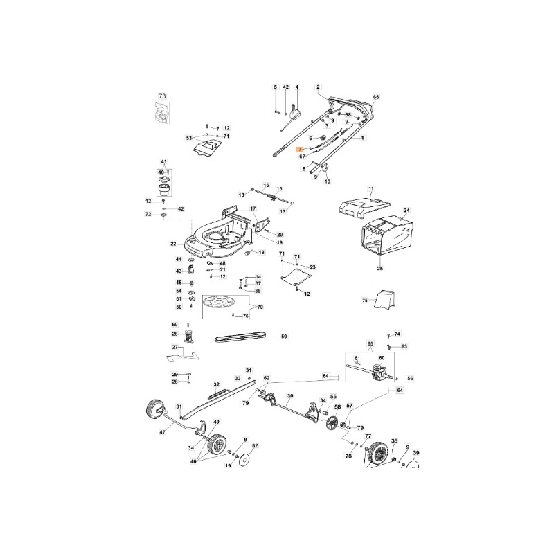 Bremskabel Mähermodelle MAX48TK ORIGINAL EMAK 66090149R