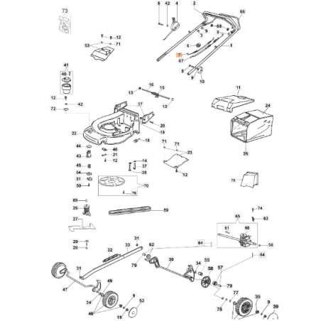 Cavo freno rasaerba modelli MAX48TK ORIGINALE EMAK 66090149R | Newgardenstore.eu