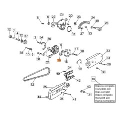 Tendeur de courroie de pignon modèles 962TTA 963TTA ORIGINAL EMAK 52010036 | Newgardenstore.eu