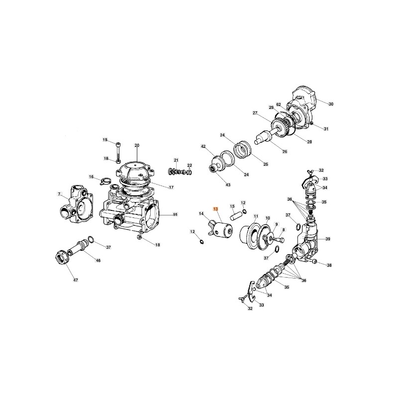 Piston de motopompe modèles C19/20 ORIGINAL EMAK 354000058