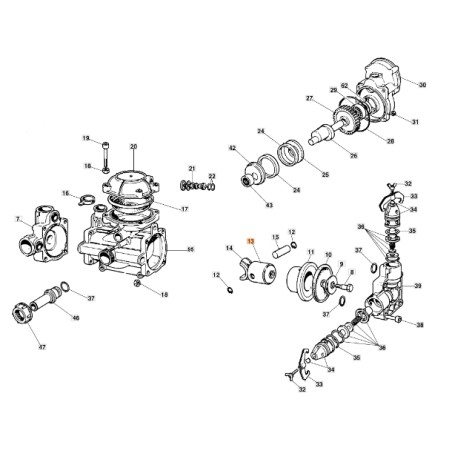 Motobomba de pistón modelos C19/20 ORIGINAL EMAK 354000058 | Newgardenstore.eu