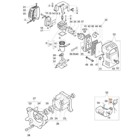 Valve de purge d'air pour débroussailleuse EMAK modèle 720 ORIGINAL 4098658AR | Newgardenstore.eu