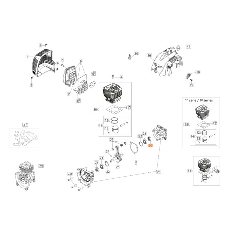 ORIGINAL OLEOMAC BC270T models brushcutter seal ring 3050038R | Newgardenstore.eu