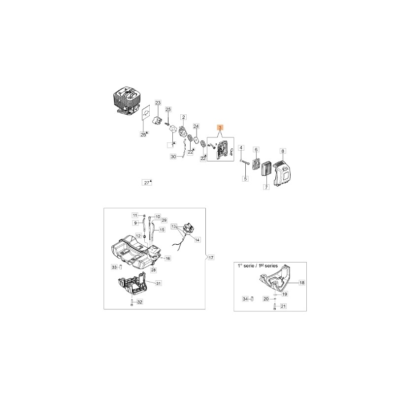 Filter holder brushcutter models BC280S ORIGINAL OLEOMAC 61280030R