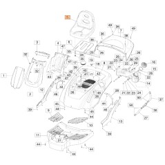 ORIGINAL OLEOMAC Rasenmähersitz 68130017R